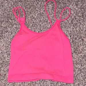 Pink Ribbed Tank Top